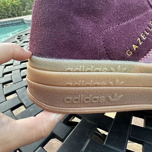 Adidas Gazelle High Boots Maroon Gum Women's Athletic Shoes ID6882